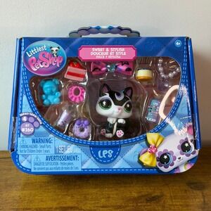 New Littlest Pet Shop LPS 260 Sweet Stylish Black Cat Accessories Dress Up Toys